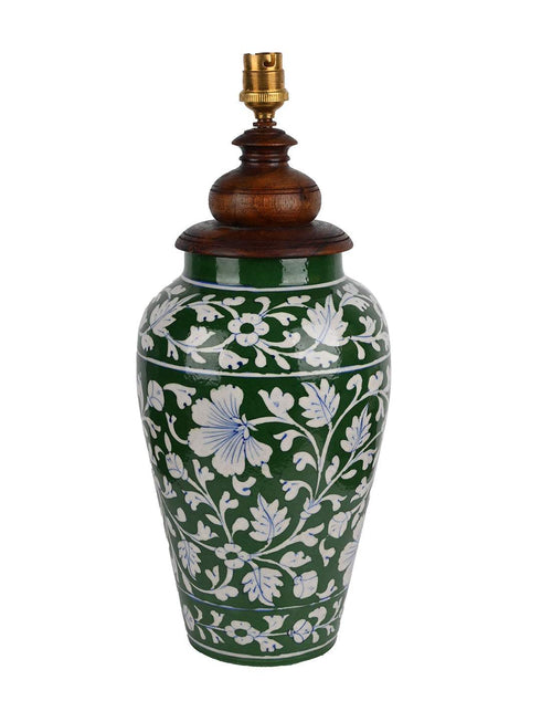 JAIPUR BLUE POTTERY HANDIYA TABLE LAMP WITH OUT SHADE